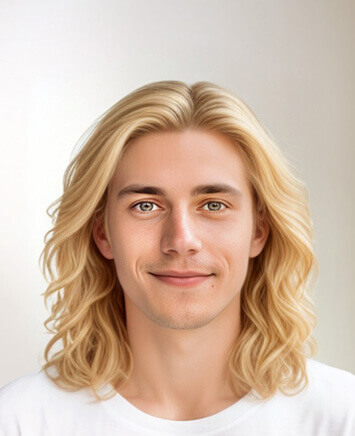 Male Hairstyle- Long Wavy Blonde