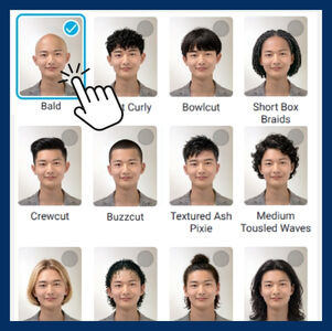 Select "Bald"