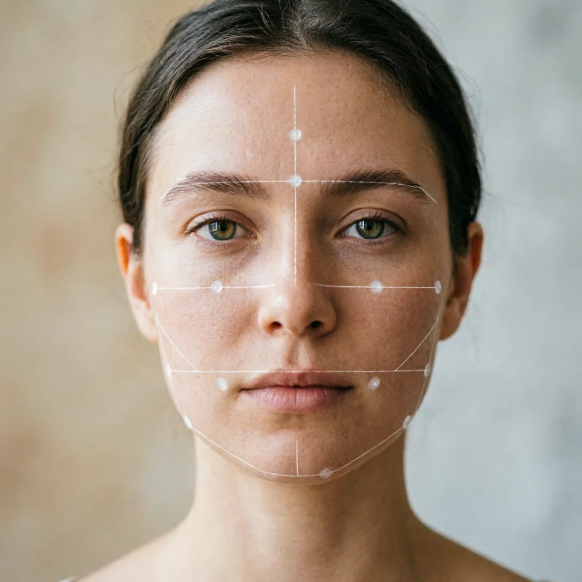 AI face structure detector analyzing jawline and cheekbone proportions