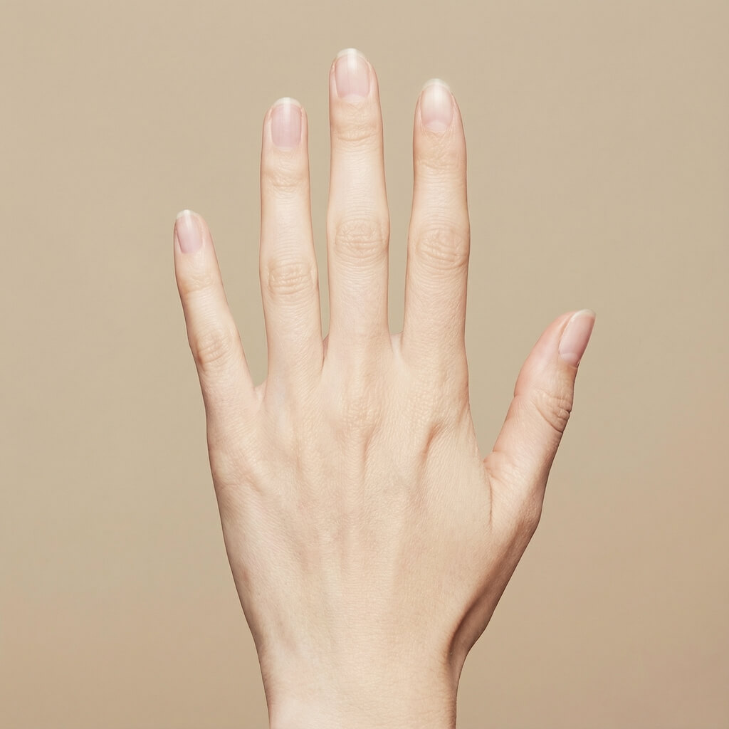 Unedited hand photo, ready for nail colour try-on