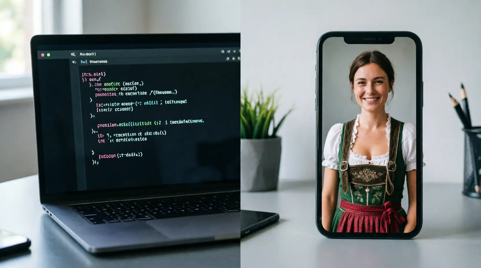 Developer view of Tracht Try-On API JSON request and response