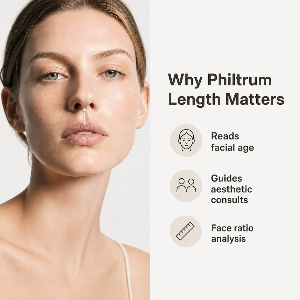 AI detecting philtrum length on a facial scan