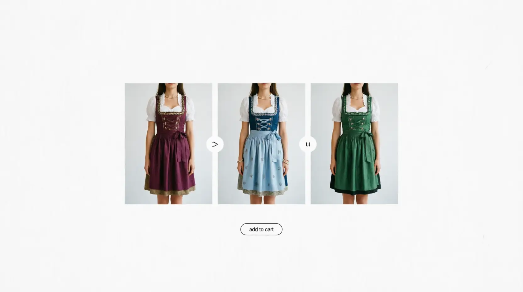 Woman virtually trying on a traditional Dirndl using AI try-on technology