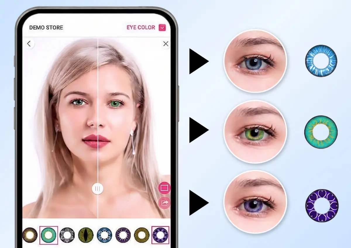 AI Eye Color Lens Virtual Try-On