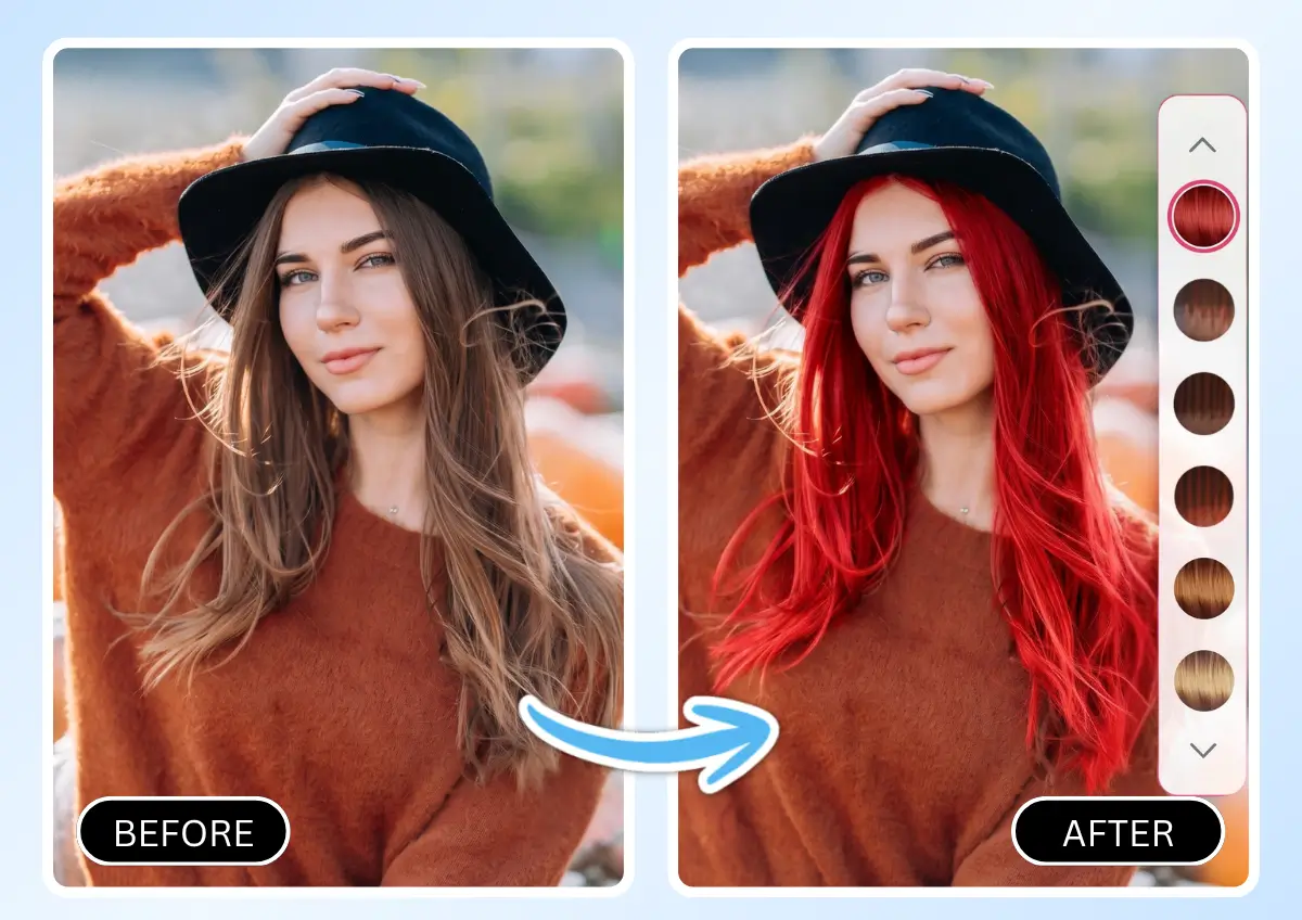 AI Hair Color Virtual Try-On