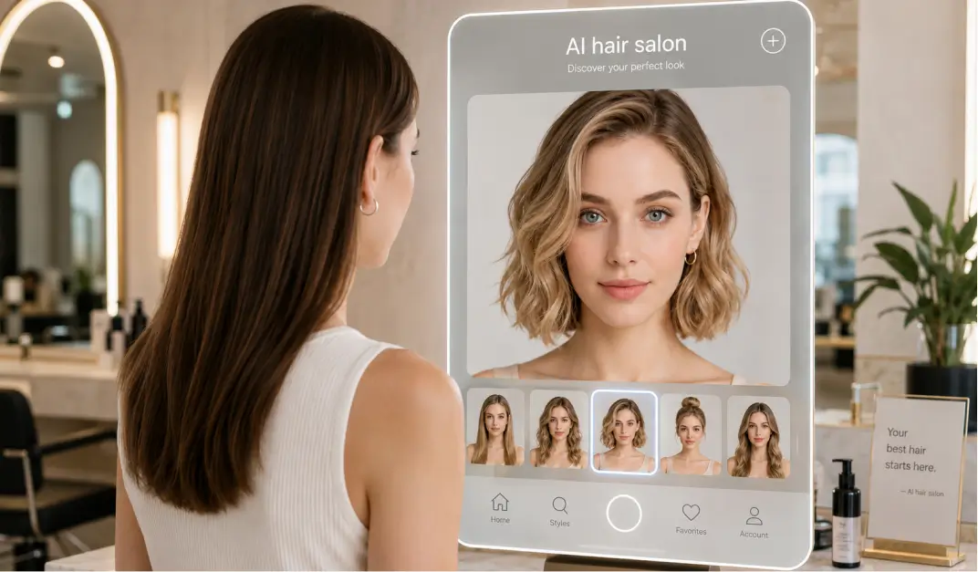 Hair Extension Virtual Try-On E-Commerce Interface
