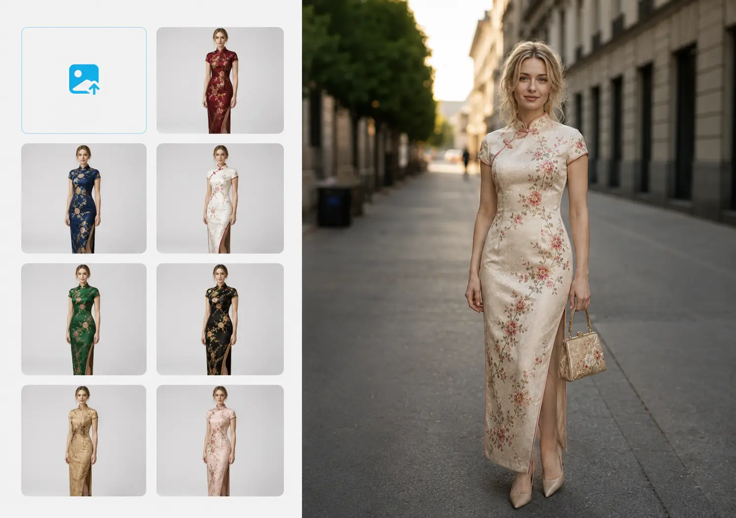 Photorealistic AI rendering of Egyptian kaftan fabric texture and embroidery detail