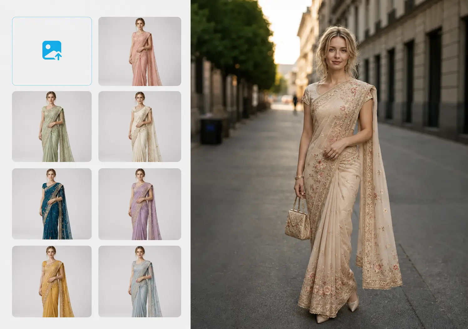 Photorealistic AI rendering of Egyptian kaftan fabric texture and embroidery detail
