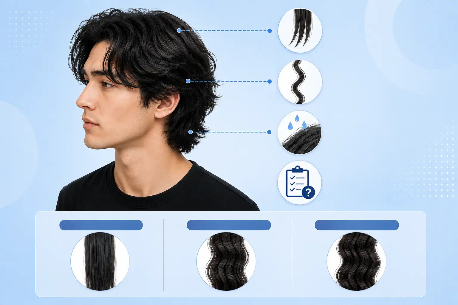 2A wavy hair type example on men