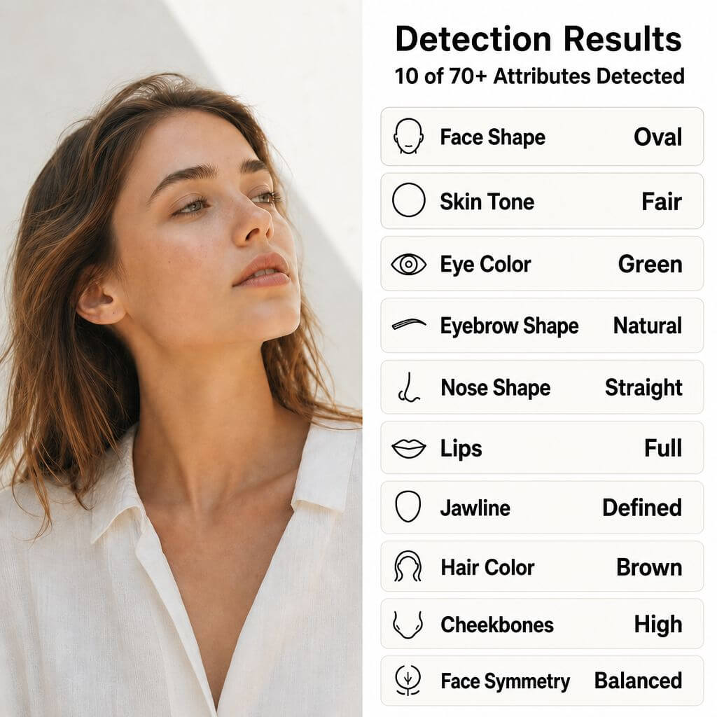 Facial detection across the upper lip and nose