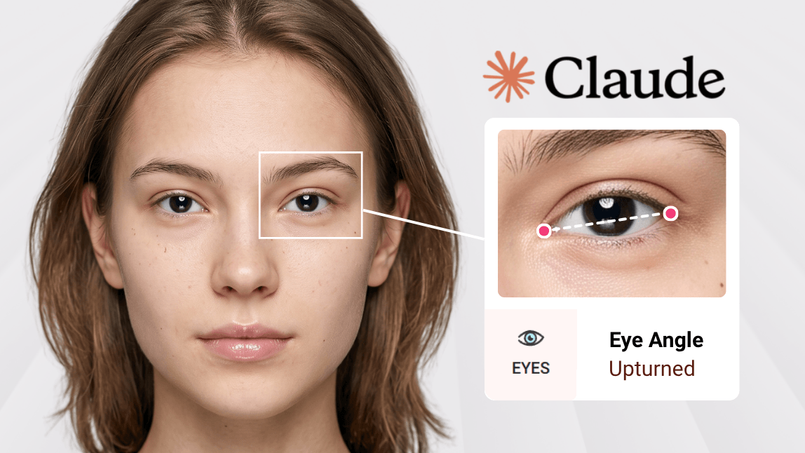 AI canthal tilt detector mapping medial and lateral canthus points on a face scan