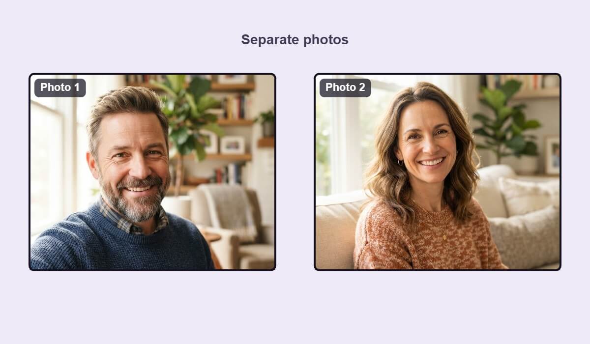 A father and a mother in two solo photos shown separately