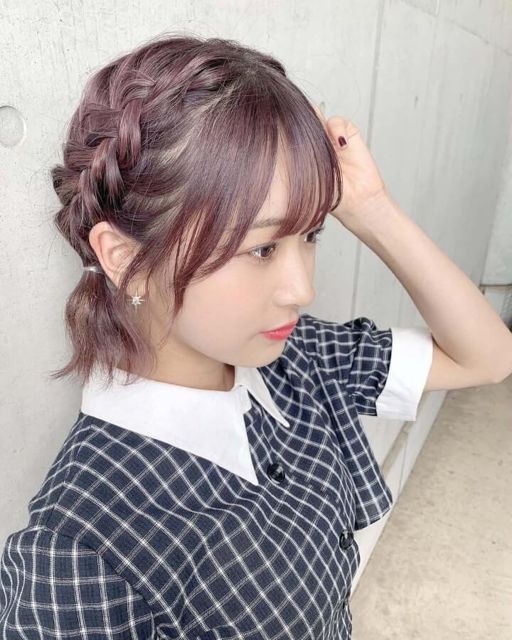 編み込みツイン|体育祭のヘアアレンジおすすめ(ショート・ボブ) 編み込みツイン 体育祭のヘアアレンジ(ショート・ボブ)