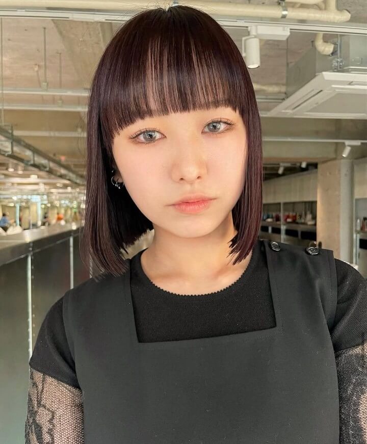 面長型|ぱっつん前髪おすすめ(顔型別) 面長型 ぱっつん前髪(顔型別おすすめ)