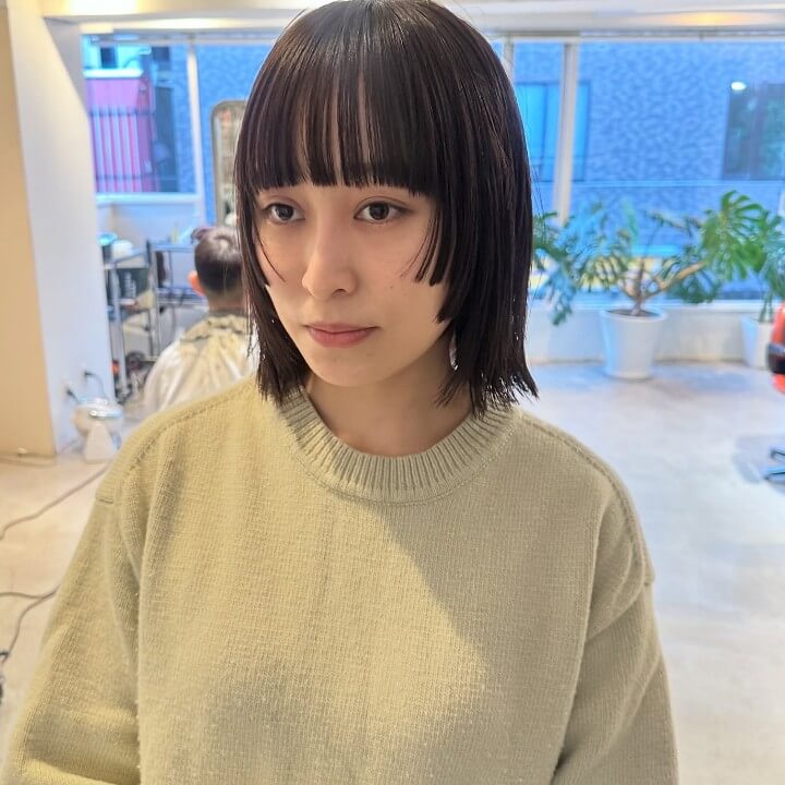 面長型|ぱっつん前髪おすすめ(顔型別) 面長型 ぱっつん前髪(顔型別おすすめ)