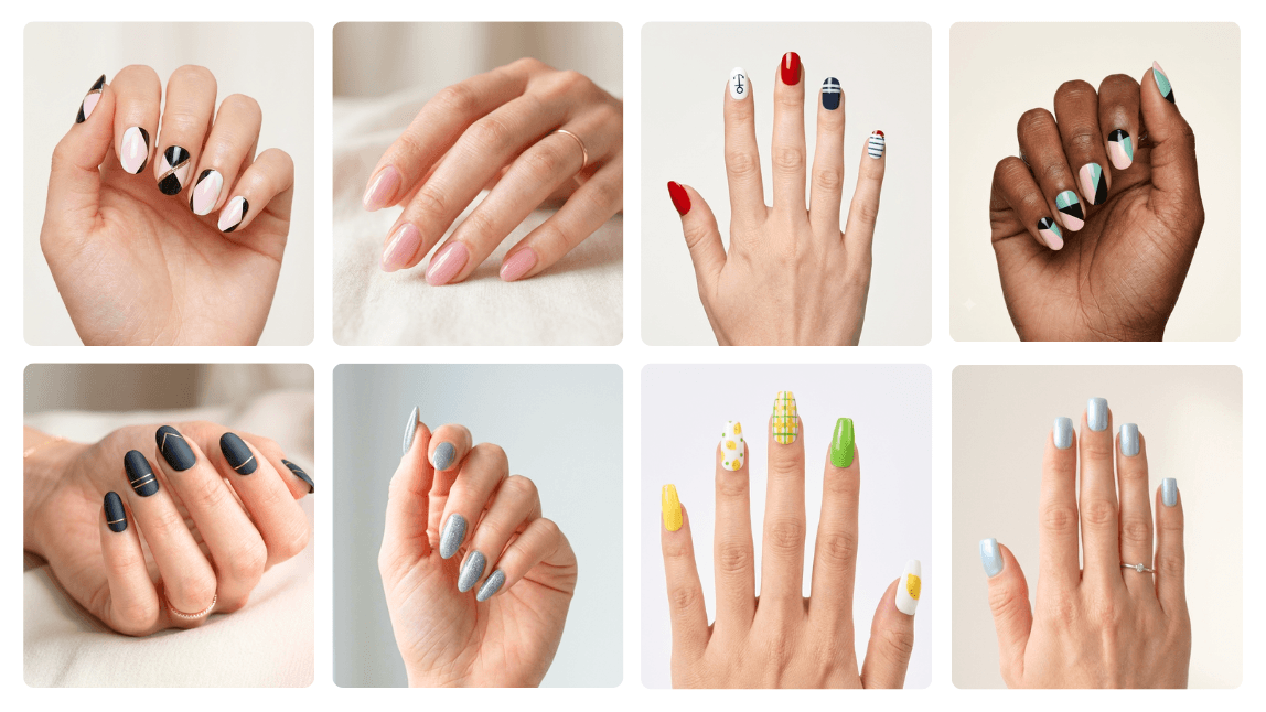 Beauty brand dashboard showing virtual nail try-on engagement metrics