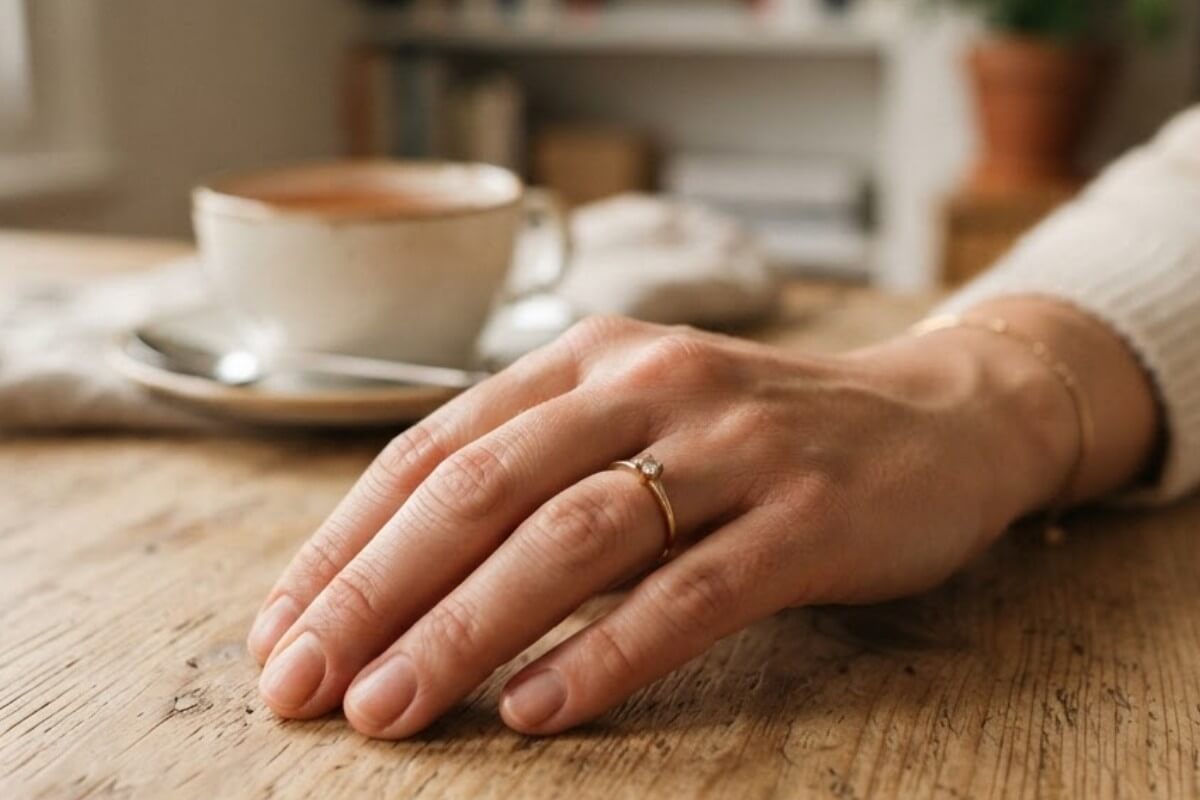 Well lit bare hand with clean nails ready for a nail try on photo
