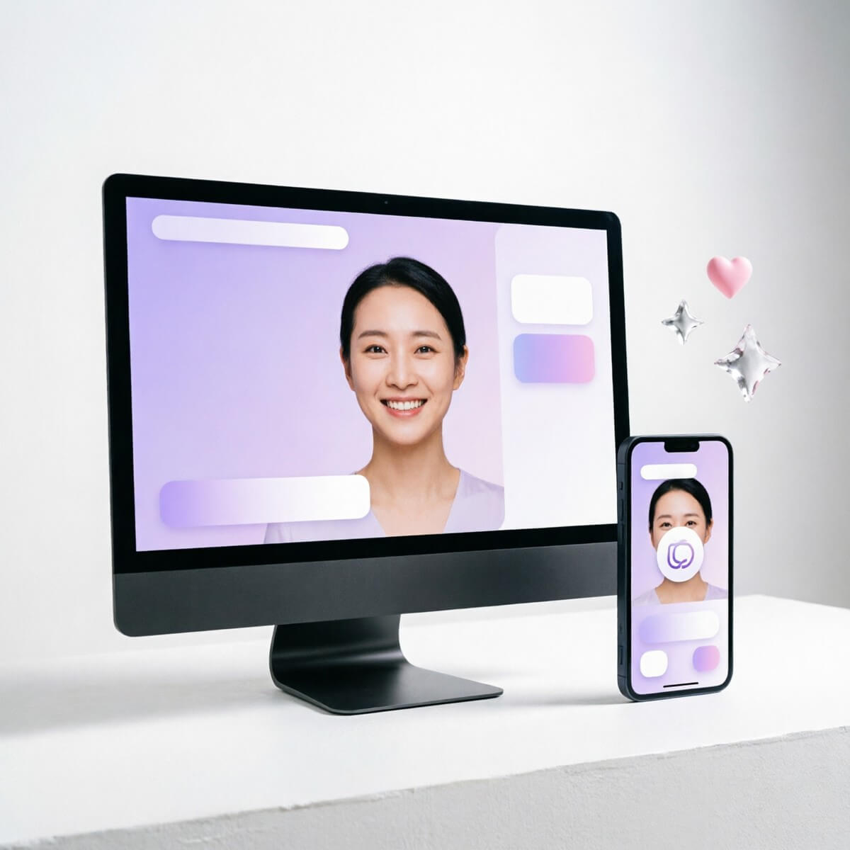 Perfect Corp facial ratio API integrated into a brand mobile app interface