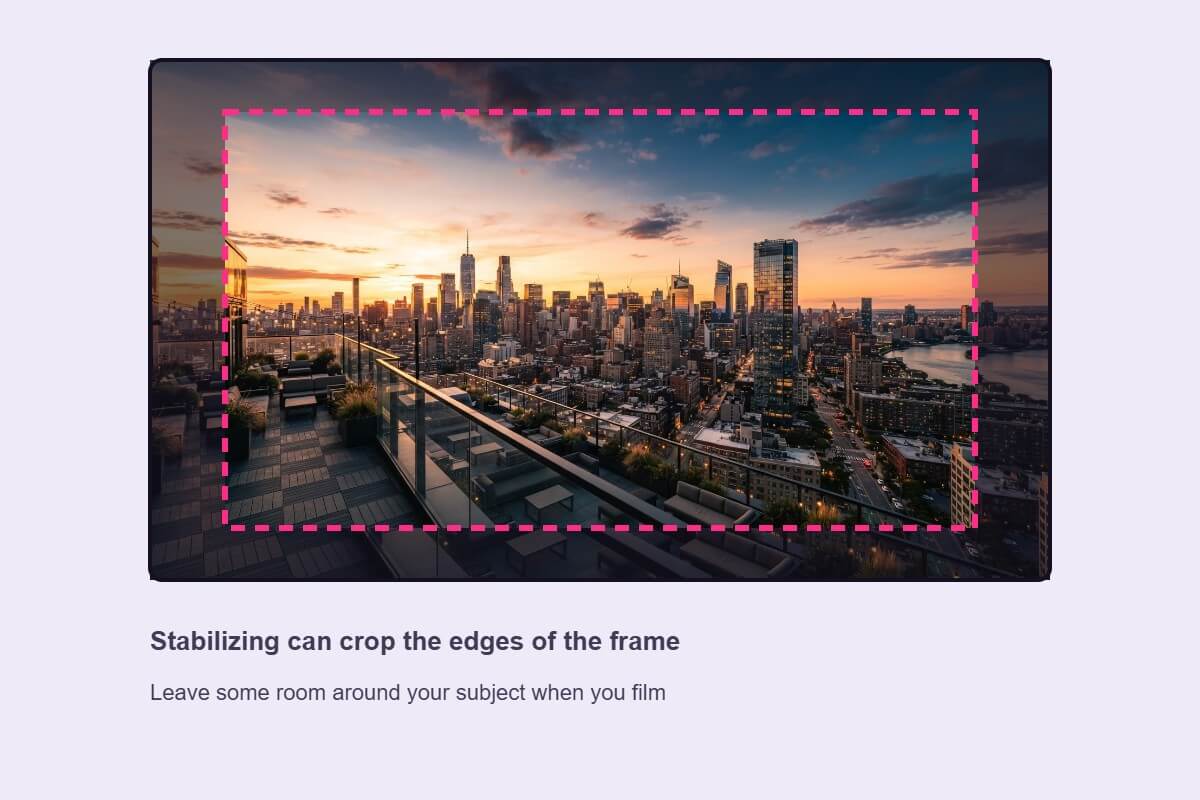 A city frame with a dashed inner crop outline, shown as an illustrative drawing