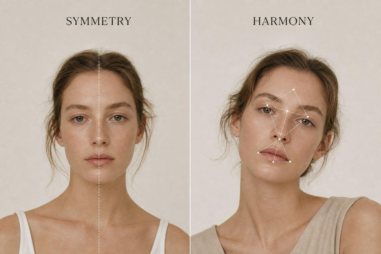Facial harmony versus facial symmetry comparison